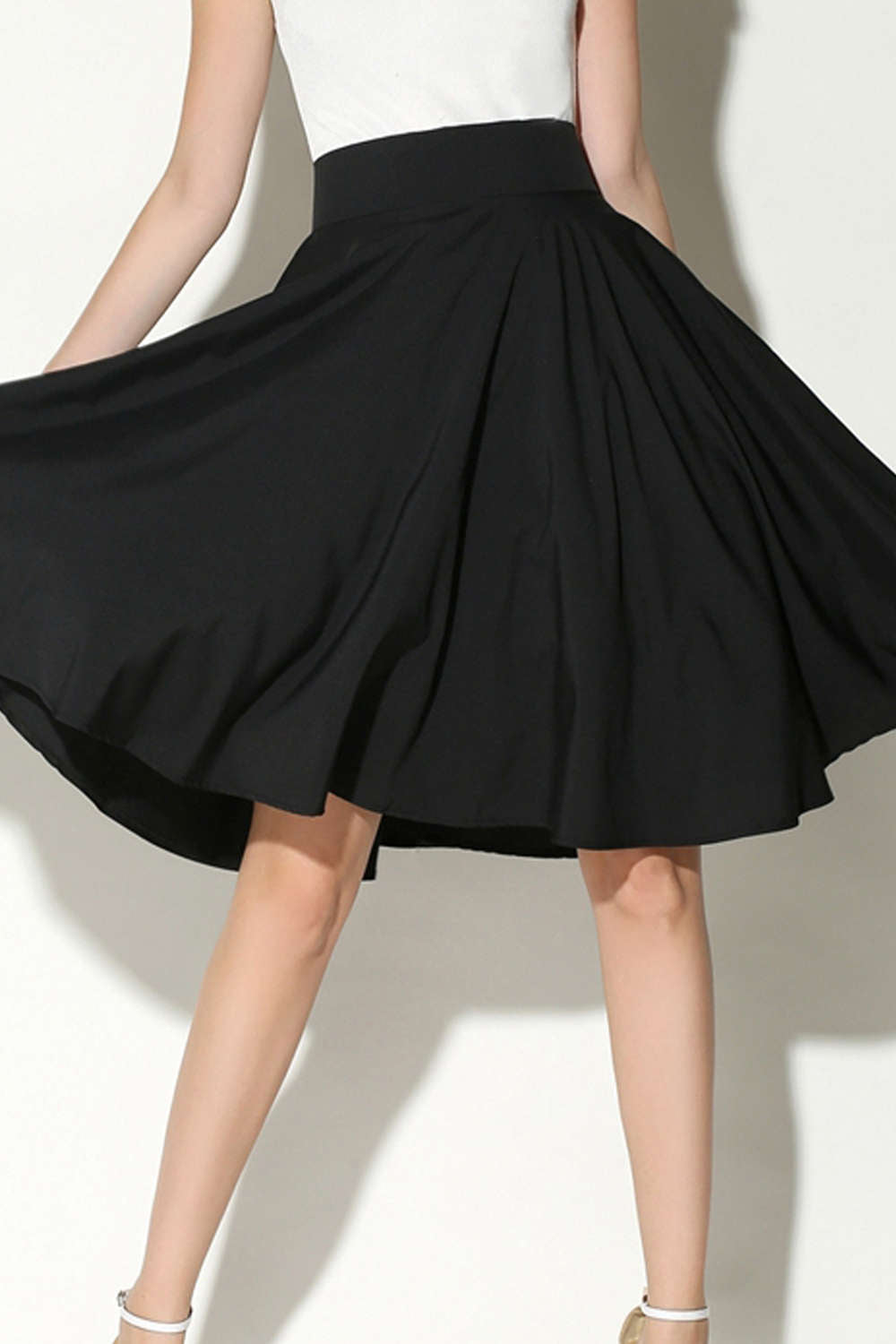 Iyasson High Waist A Line Skirt