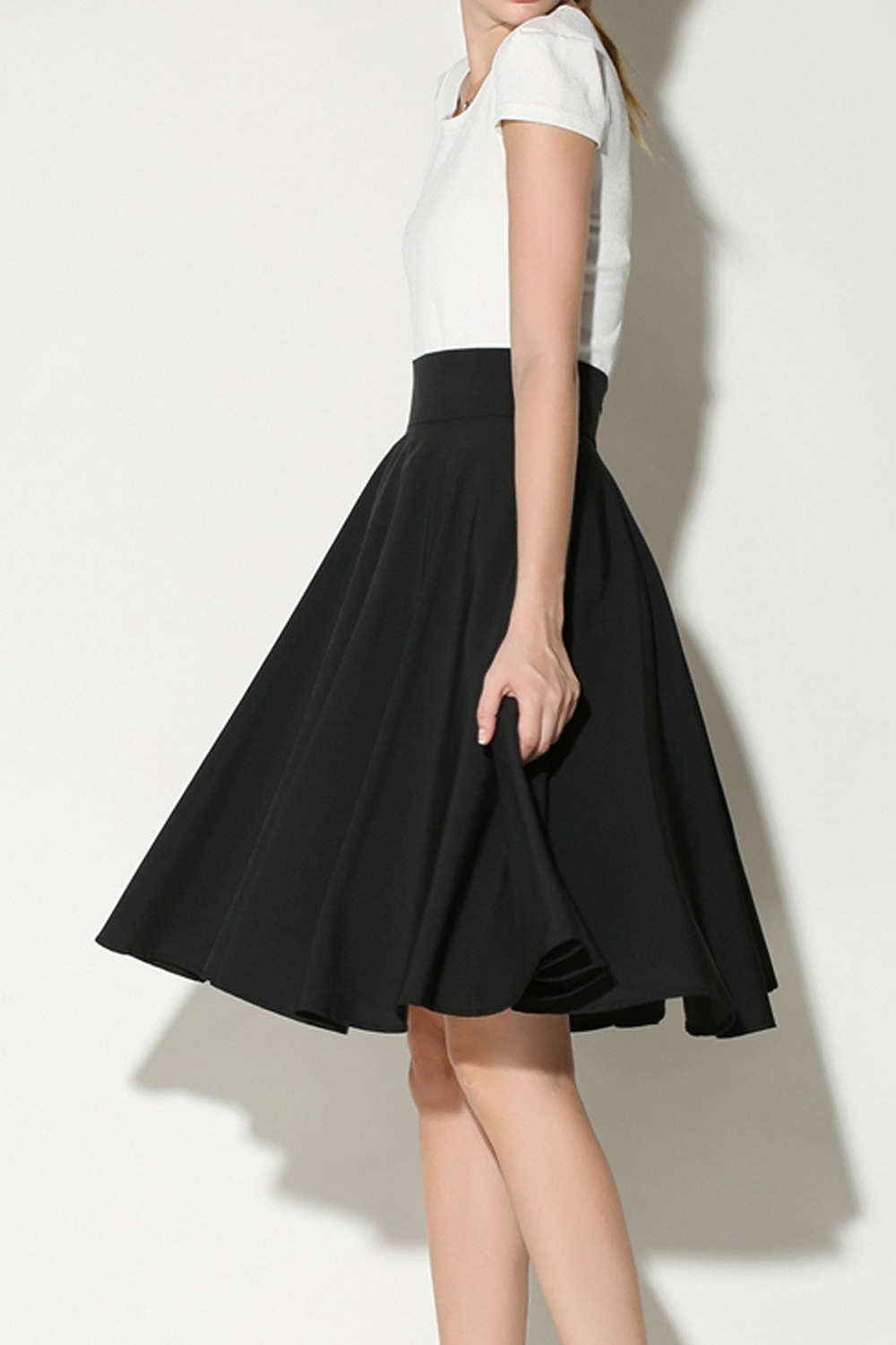 Iyasson High Waist A Line Skirt