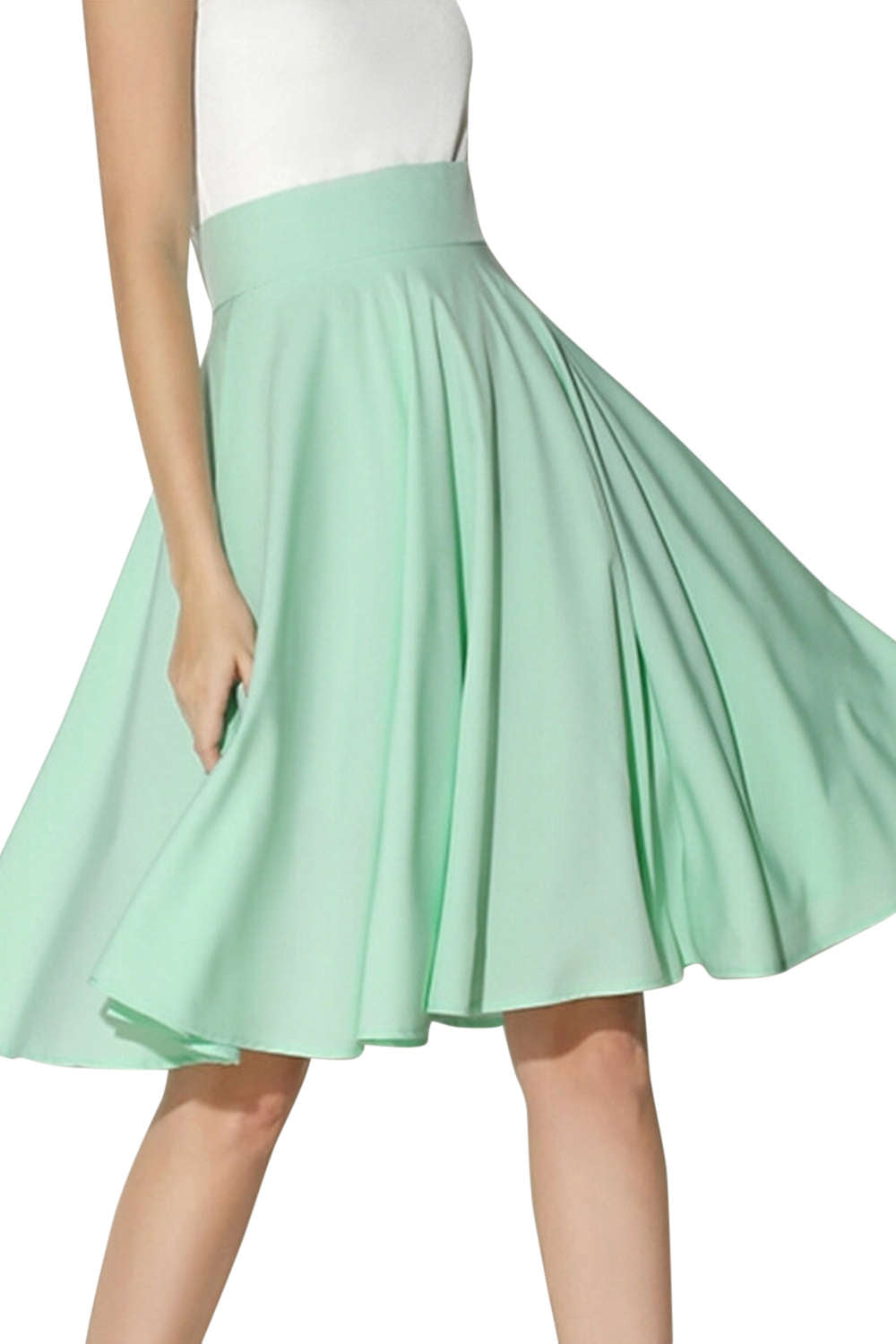 Iyasson High Waist A Line Skirt
