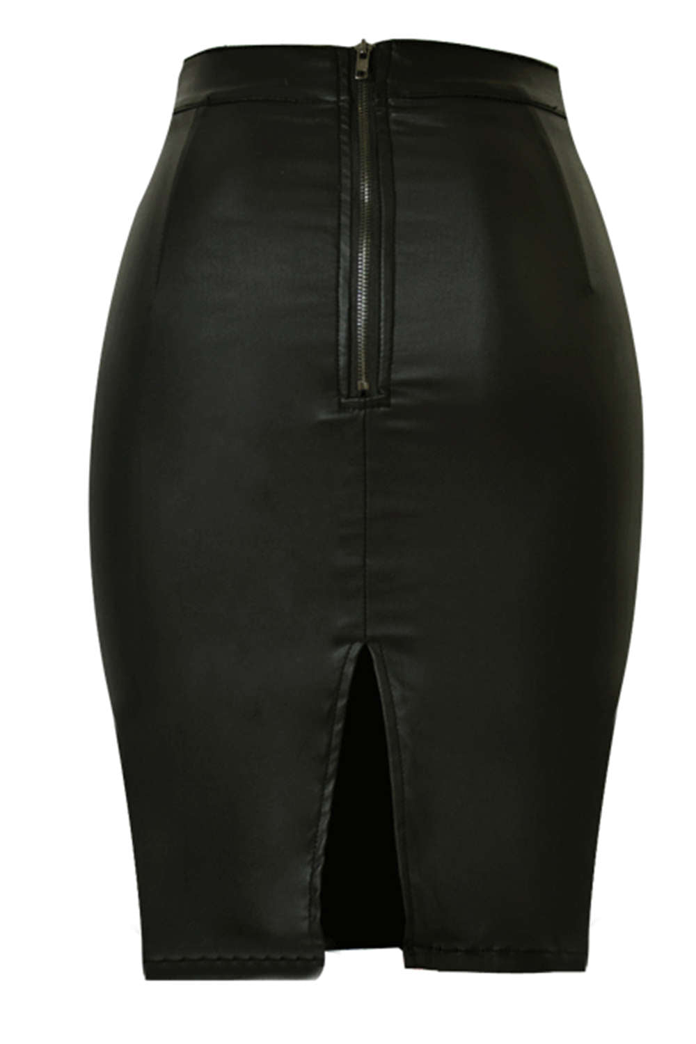 Iyasson PU Split Sexy Pencil Skirt