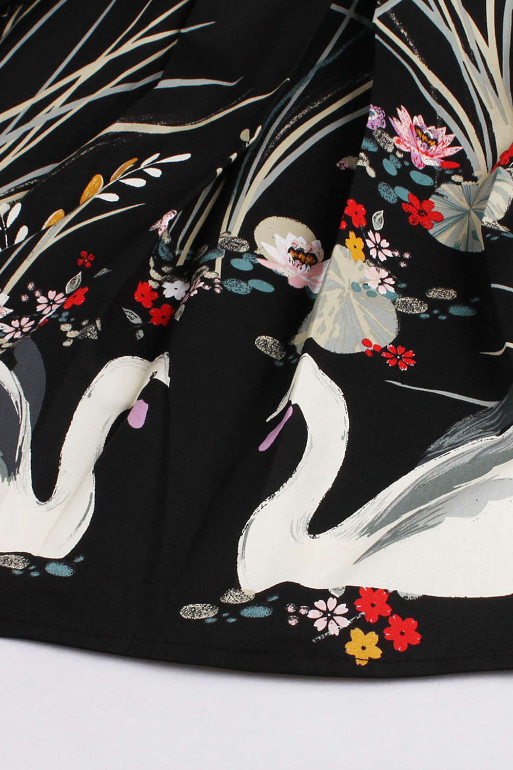 Iyasson High Waist Floral Printed Pleated Skirt