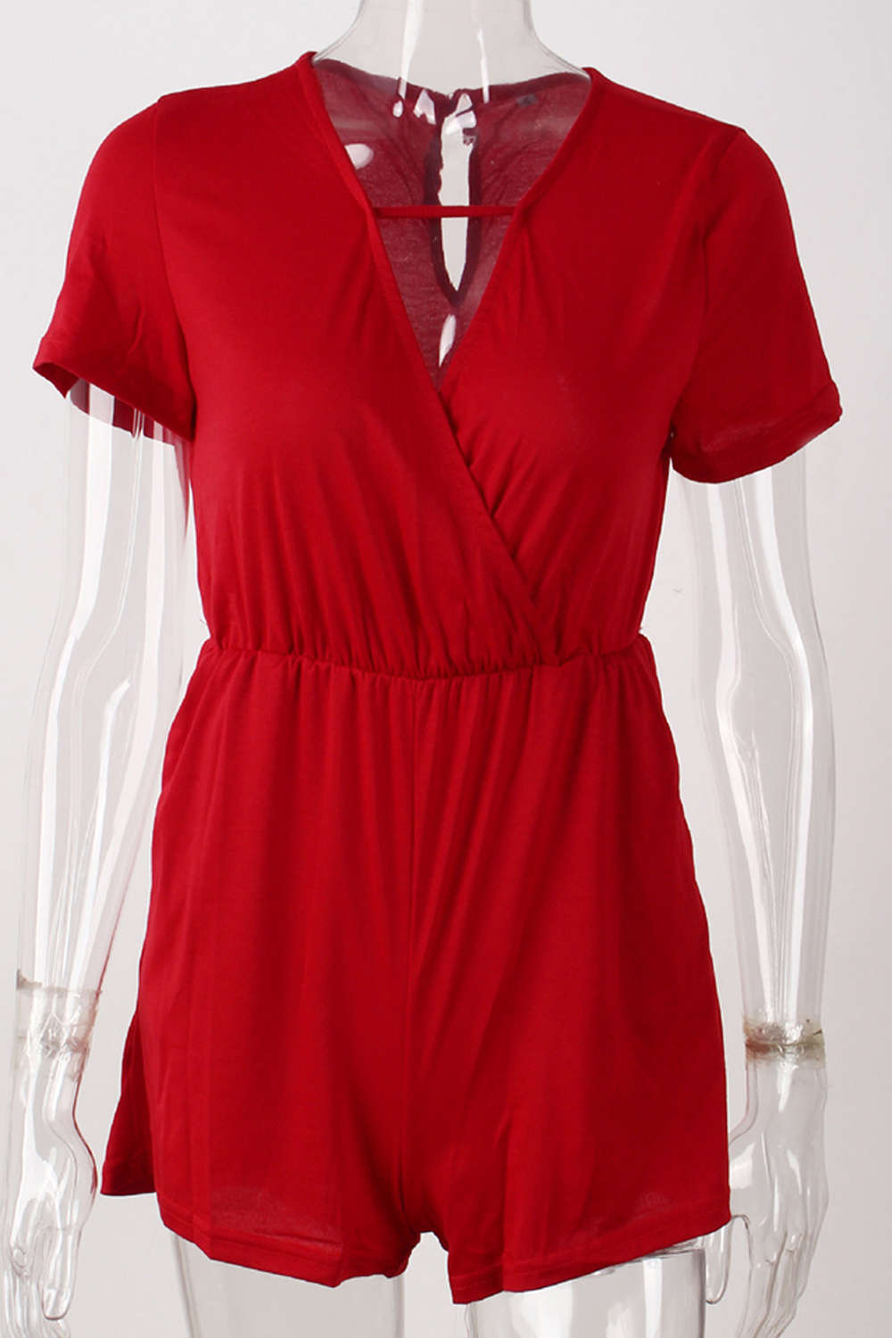 Iyasson Cross V Neck Sexy Slim Fit Romper