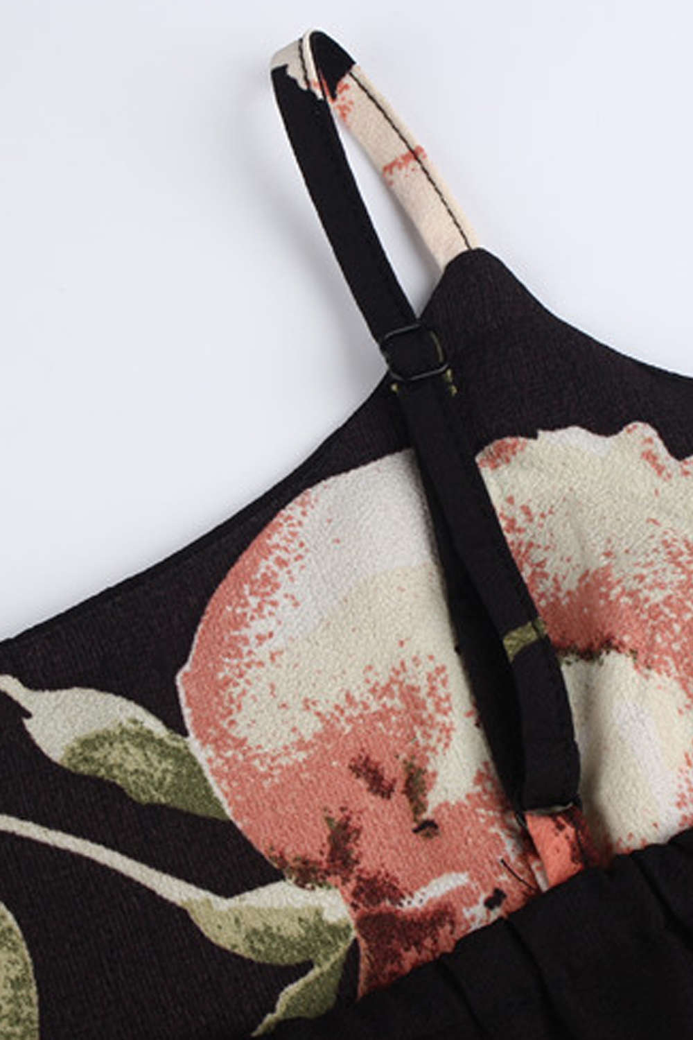 Iyasson Tie Waist Split Hem Chiffon Floral Midi Dresses