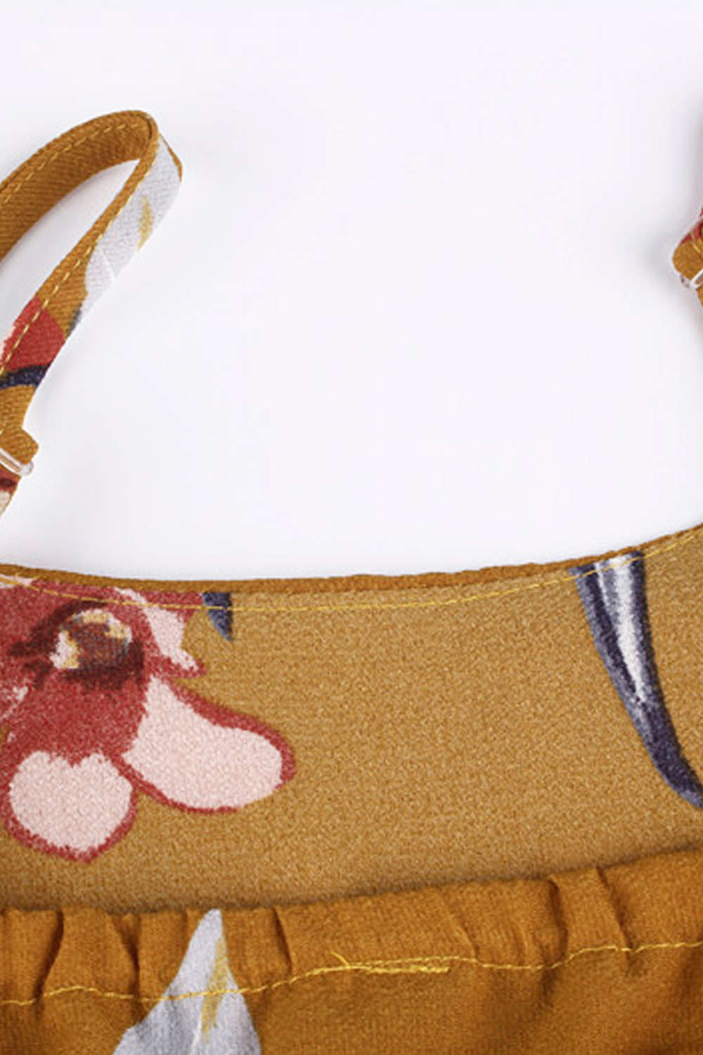 Iyasson Tie Waist Split Hem Chiffon Floral Midi Dresses