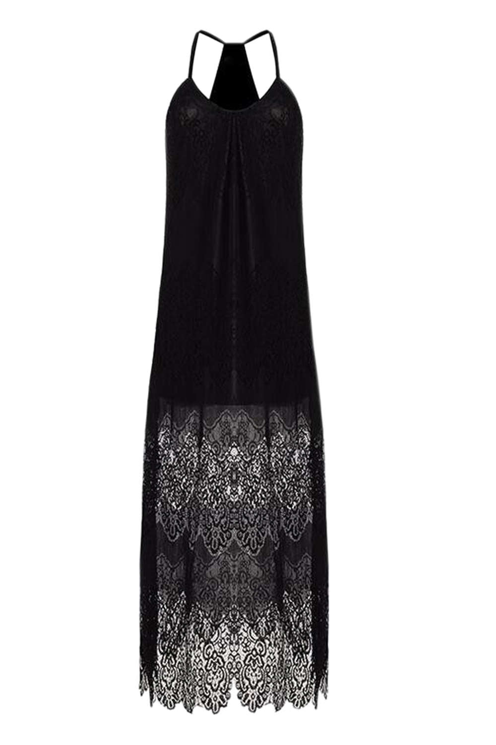 Iyasson Sexy Lace V-neck Beach Maxi Dress