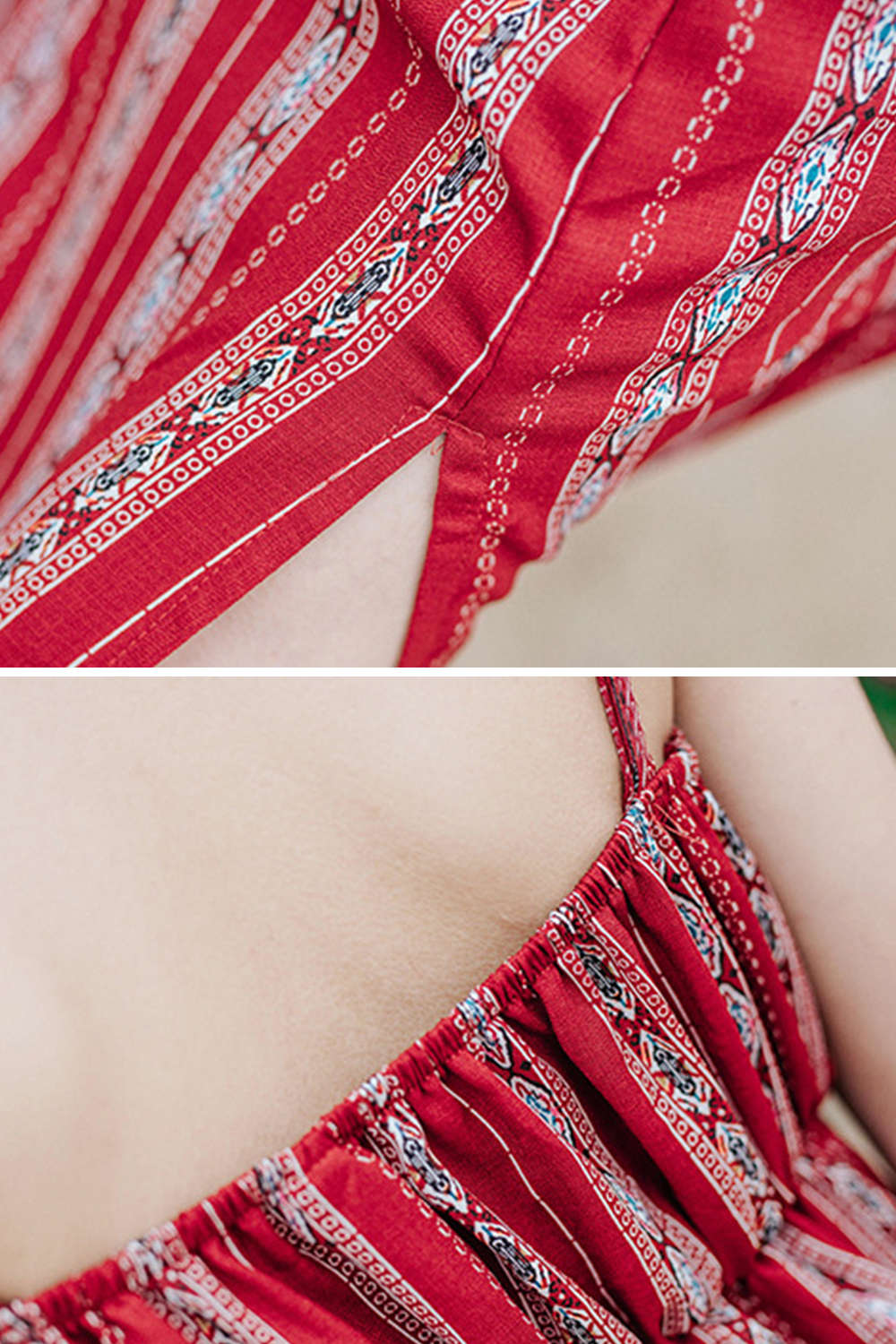 Iyasson Bohemian Stripe Beach Maxi Dress