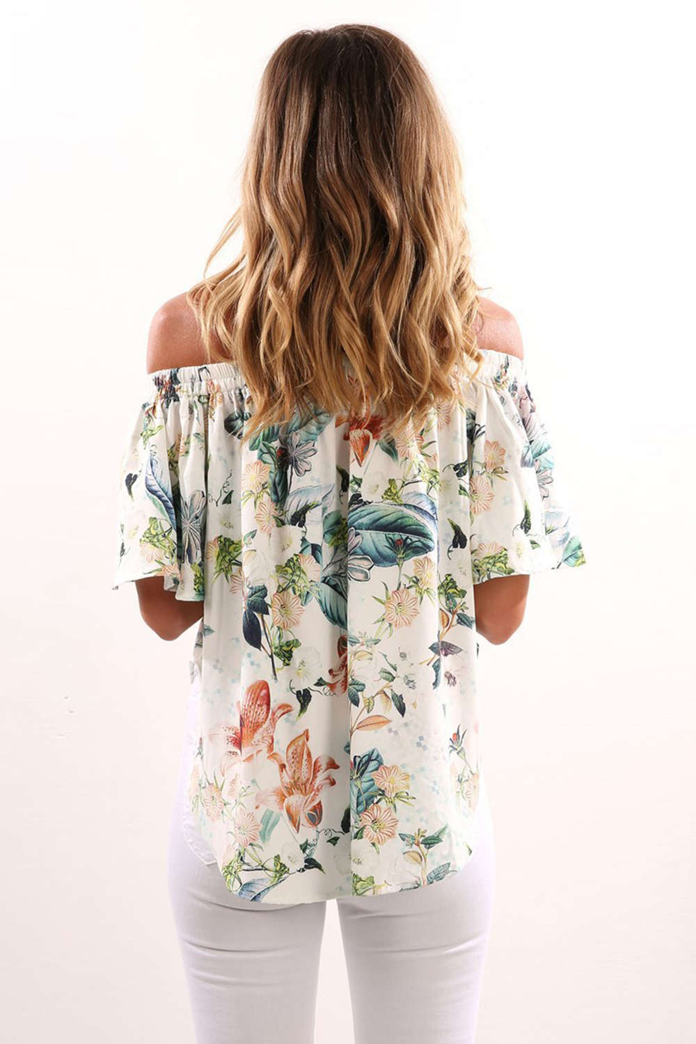 Iyasson Women Off Shoulder Floral Blouse