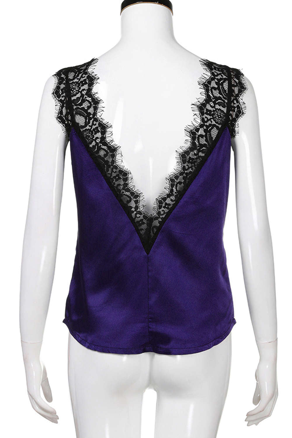 Iyasson Women's Sleeveless Lace Satin Camisole Top