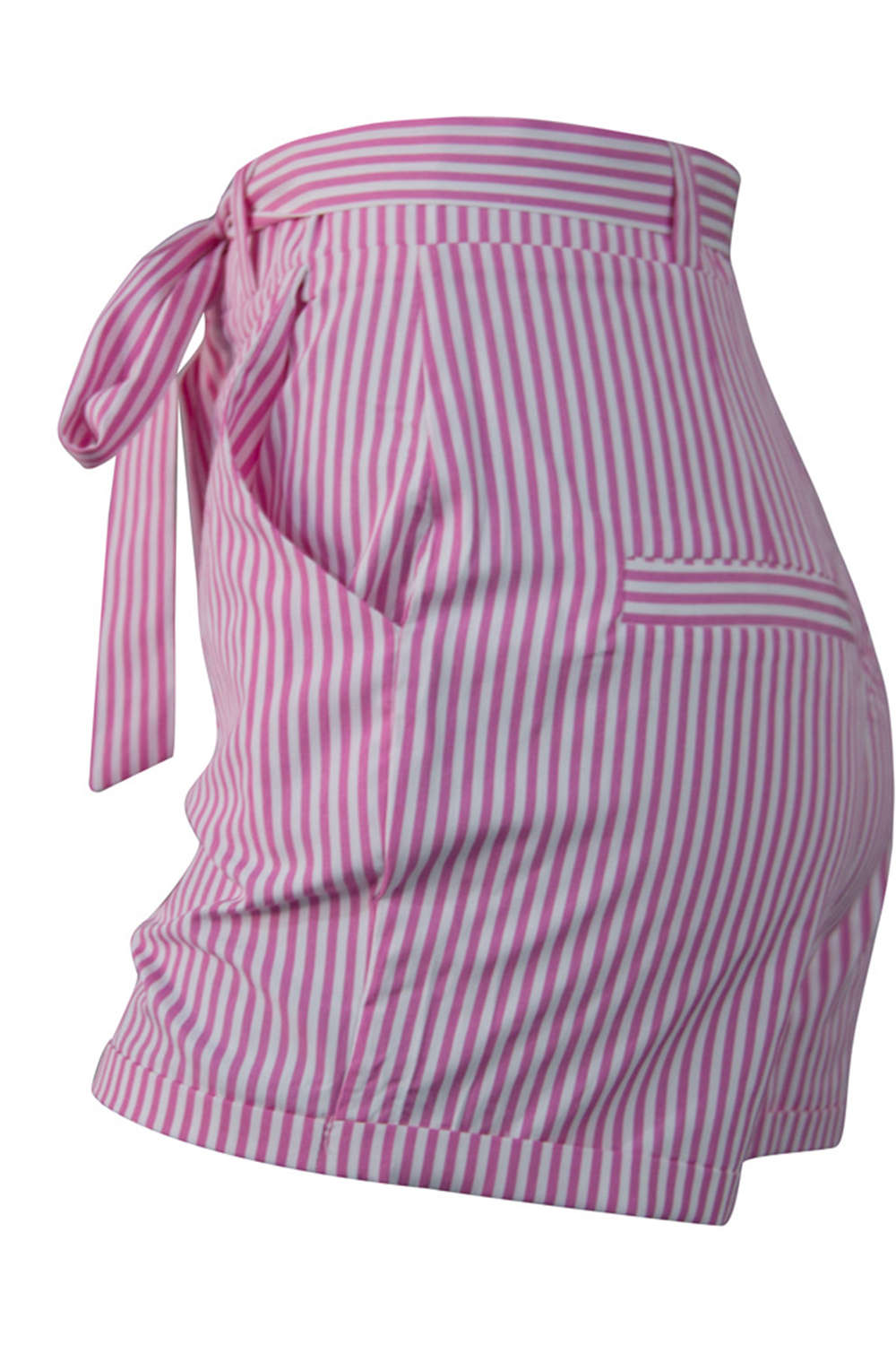 Iyasson Women's High Waist Stripe Casual Bow Shorts
