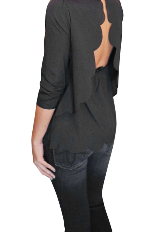 Iyasson New Fashion Women's Loose Chiffon Tops Long Sleeve Blouse