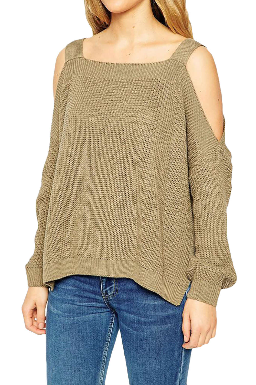 Iyasson New Off-the-shoulder Pullover Sweater