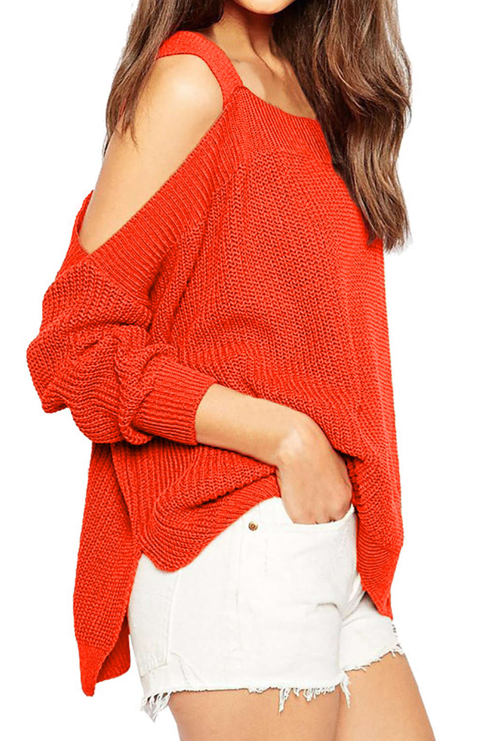 Iyasson New Off-the-shoulder Pullover Sweater
