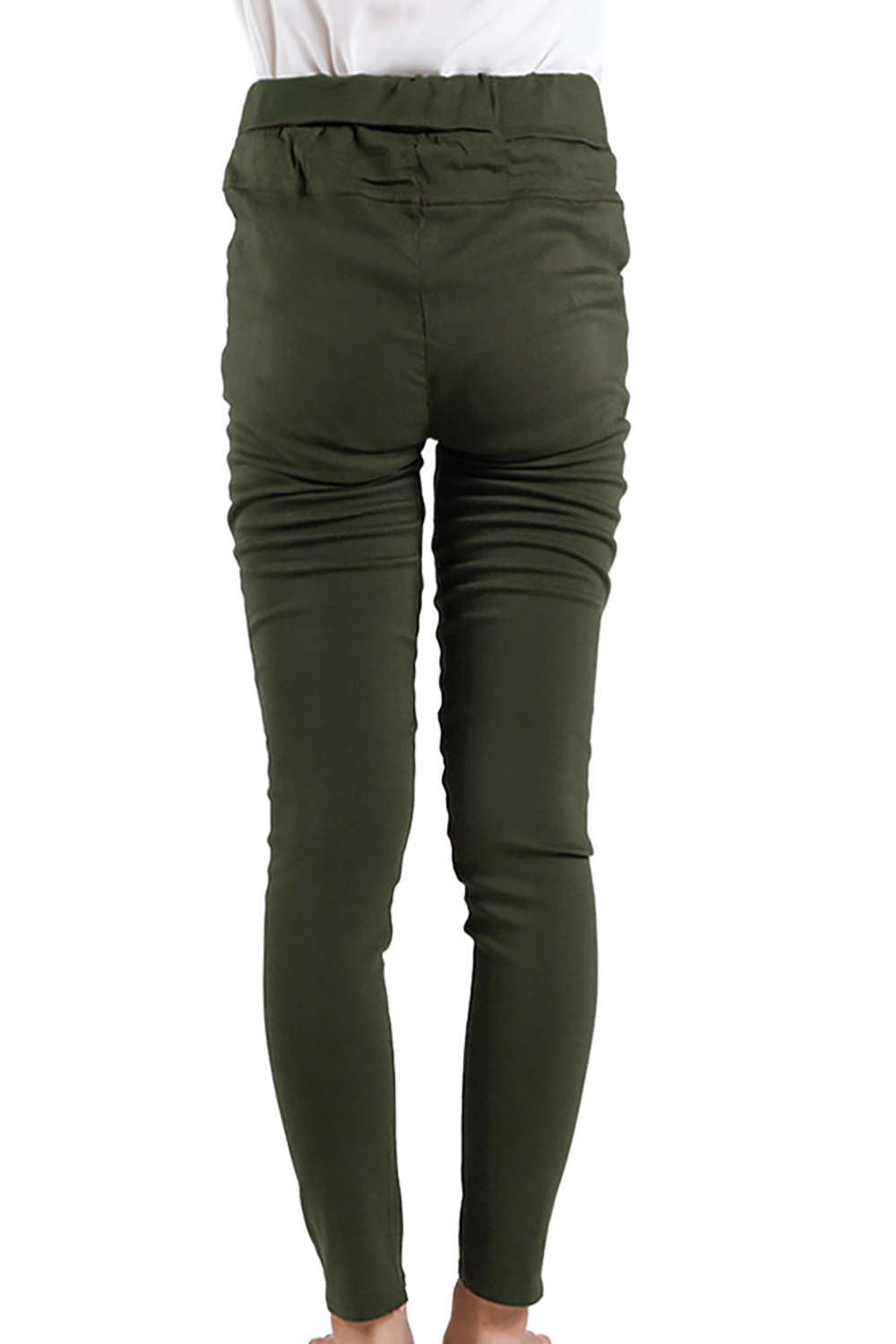 Iyasson Women Skinny Ripped Pants High Waist Stretch Slim Pencil Trousers