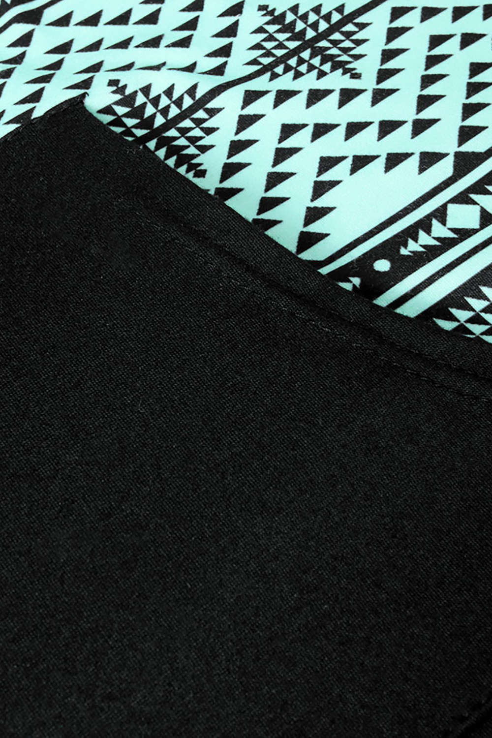 Iyasson Geometric Printed Kangaroo Pocket Hoodie