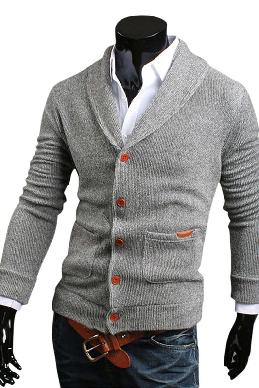 Iyasson Men's Shawl Collar Cardigan Sweater