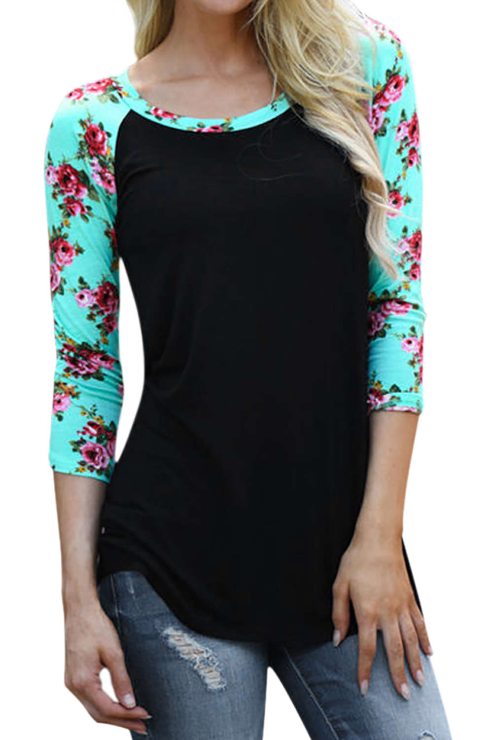 Iyasson Printed 3/4 Sleeve T-shirt