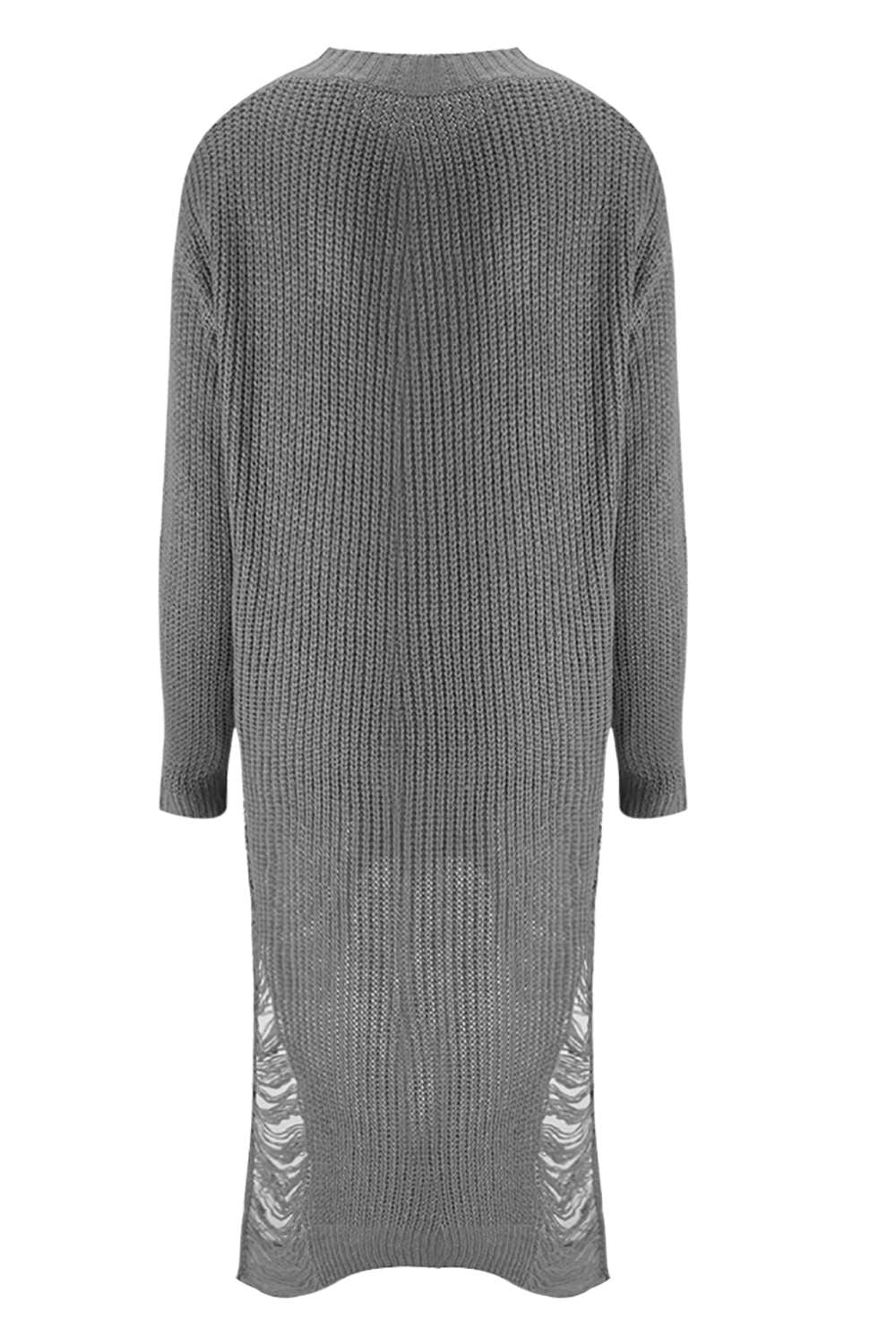 Iyasson Loose Hollow Out Irregular Sweater