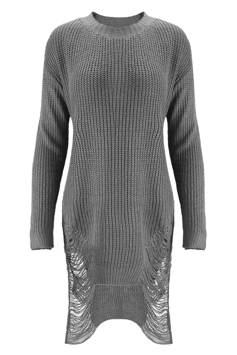 Iyasson Loose Hollow Out Irregular Sweater