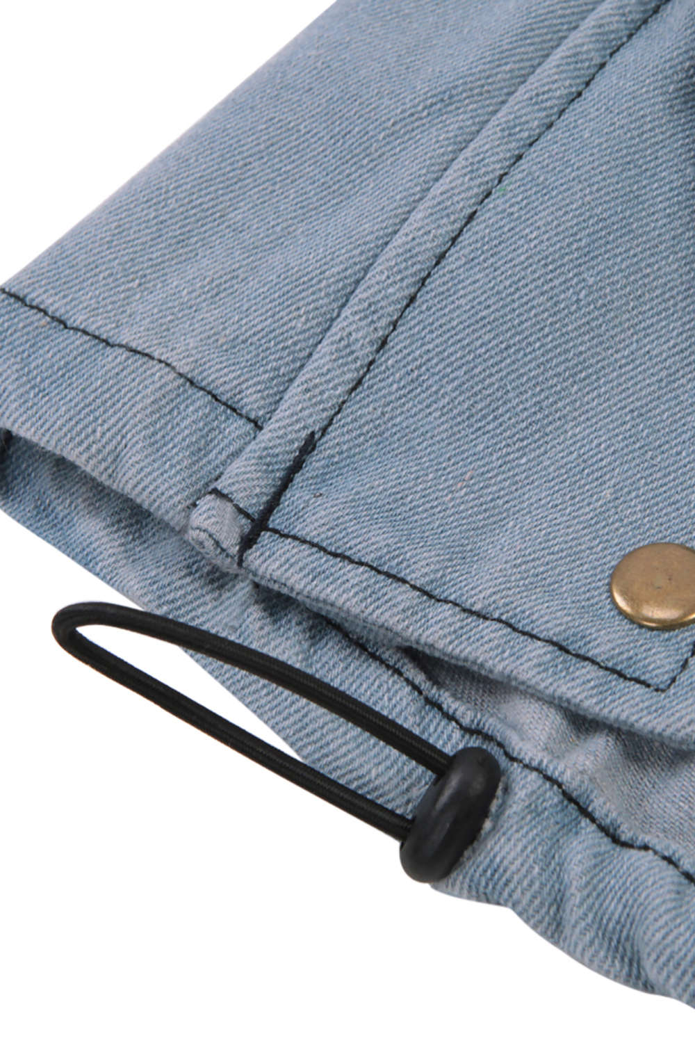 Iyasson Women's Two-piece Blue Denim Coat with Hoodie Vest