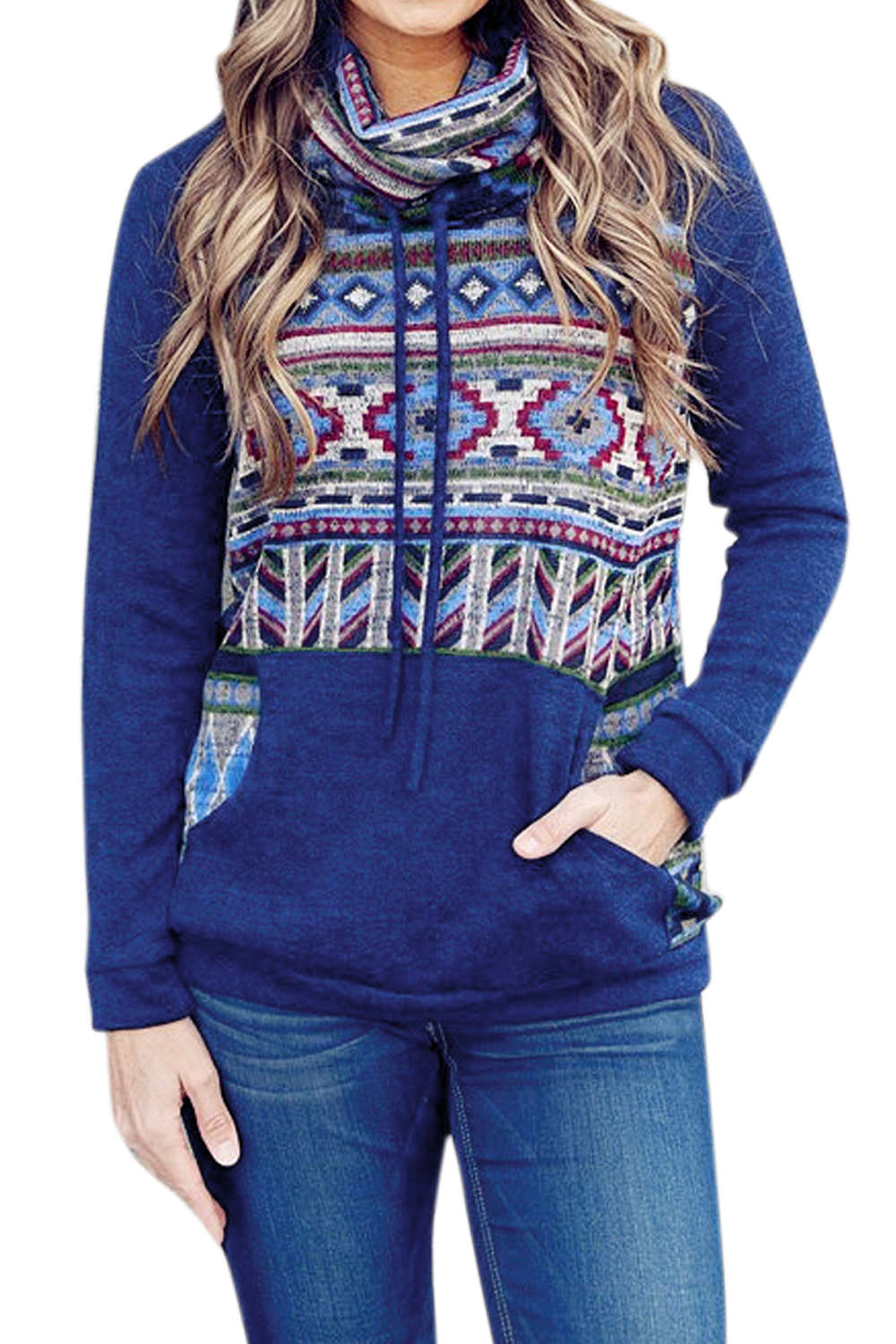 Iyasson High Neck Kangaroo Pocket Hoodie