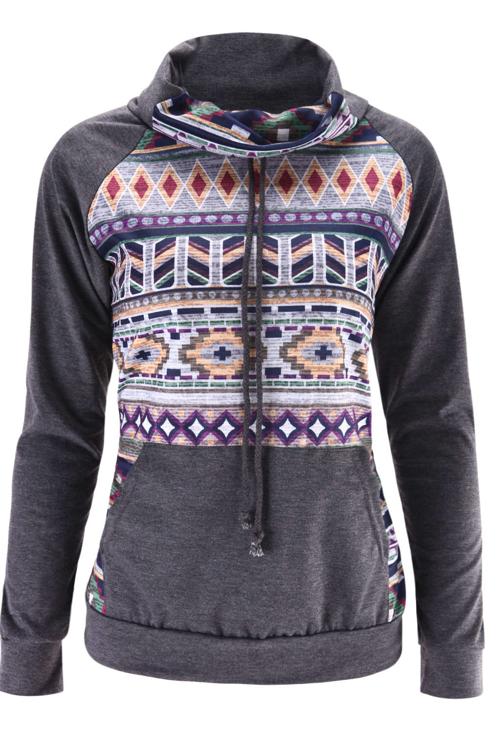 Iyasson High Neck Kangaroo Pocket Hoodie