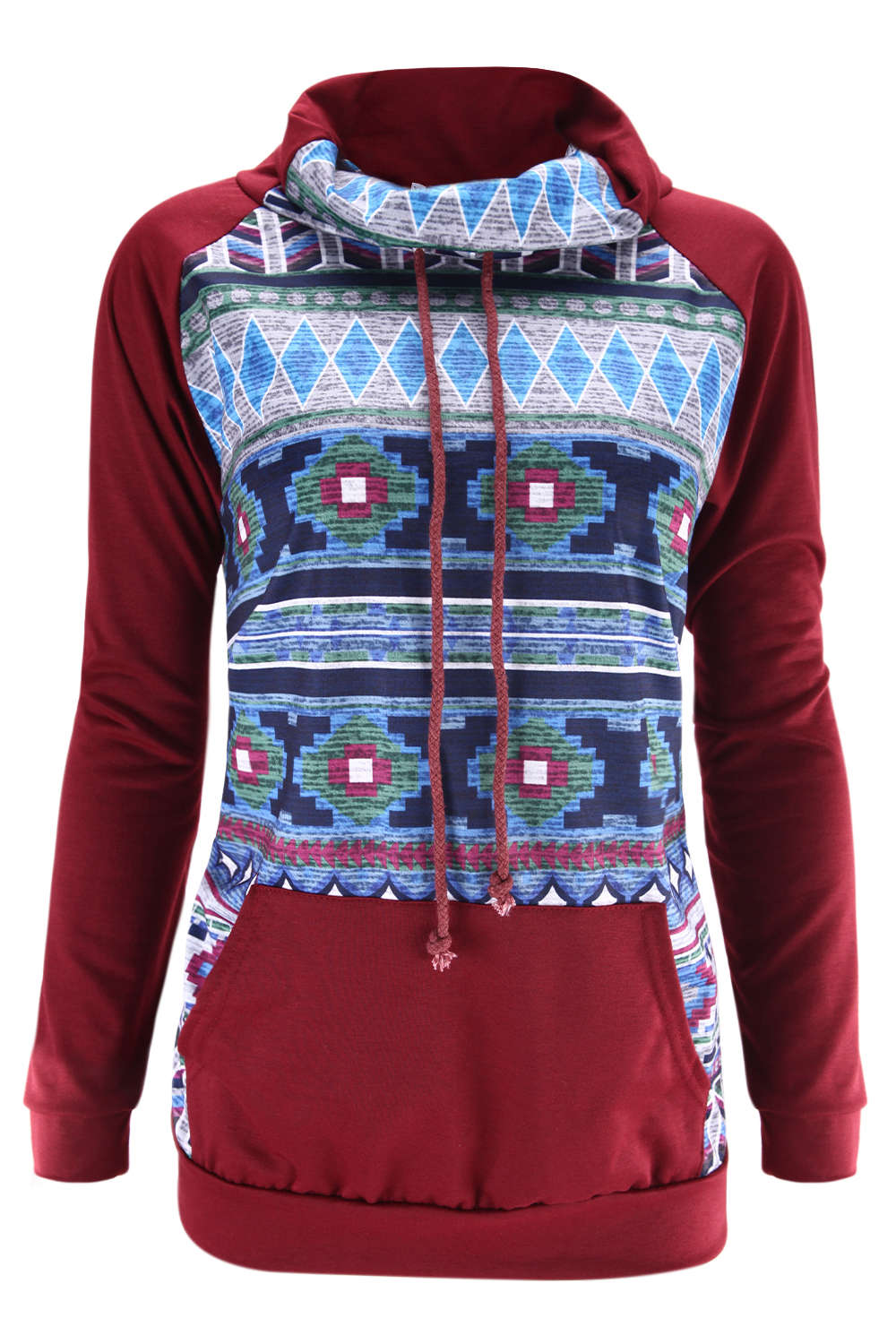 Iyasson High Neck Kangaroo Pocket Hoodie