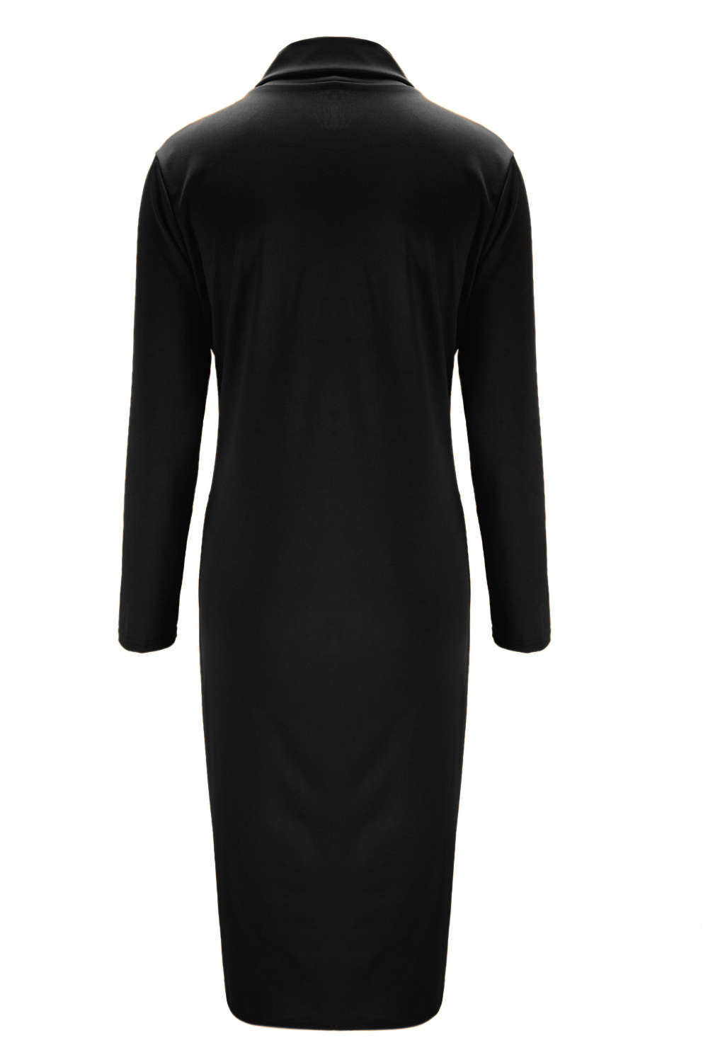 Iyasson Turtleneck Zipper Bodycon Dress