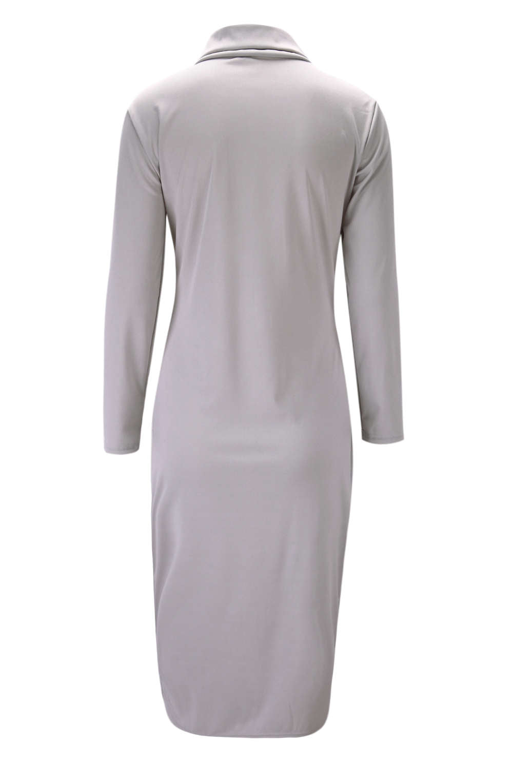 Iyasson Turtleneck Zipper Bodycon Dress