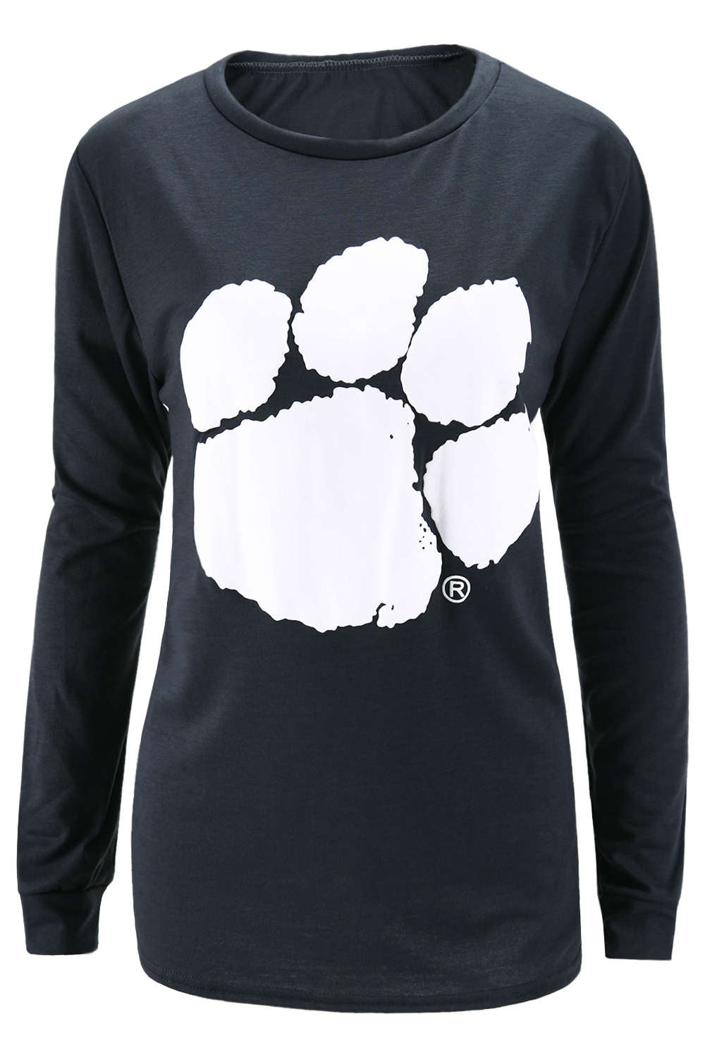 Iyasson Cute Bear Paw Print Long Sleeve Sweatshirt