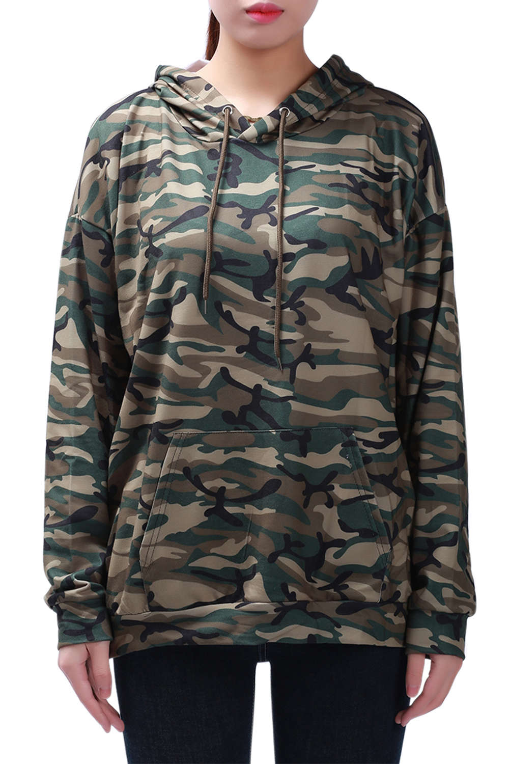Iyasson Camo Color Hooded Pullover Hoodie