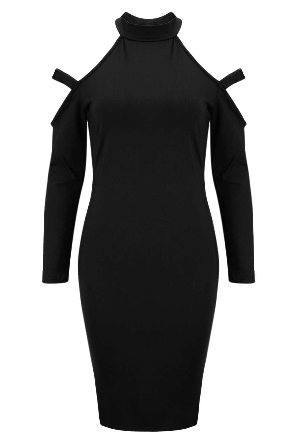 Iyasson Womens Sexy Long Sleeve Cold Shoulder Bodycon Club Dresses