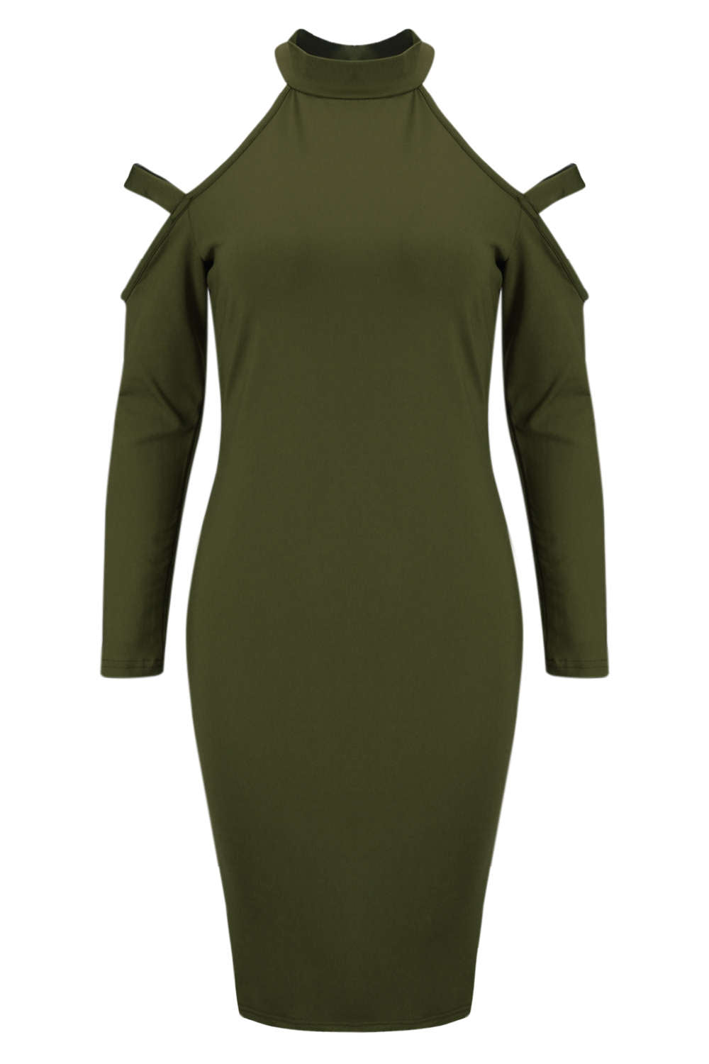 Iyasson Womens Sexy Long Sleeve Cold Shoulder Bodycon Club Dresses