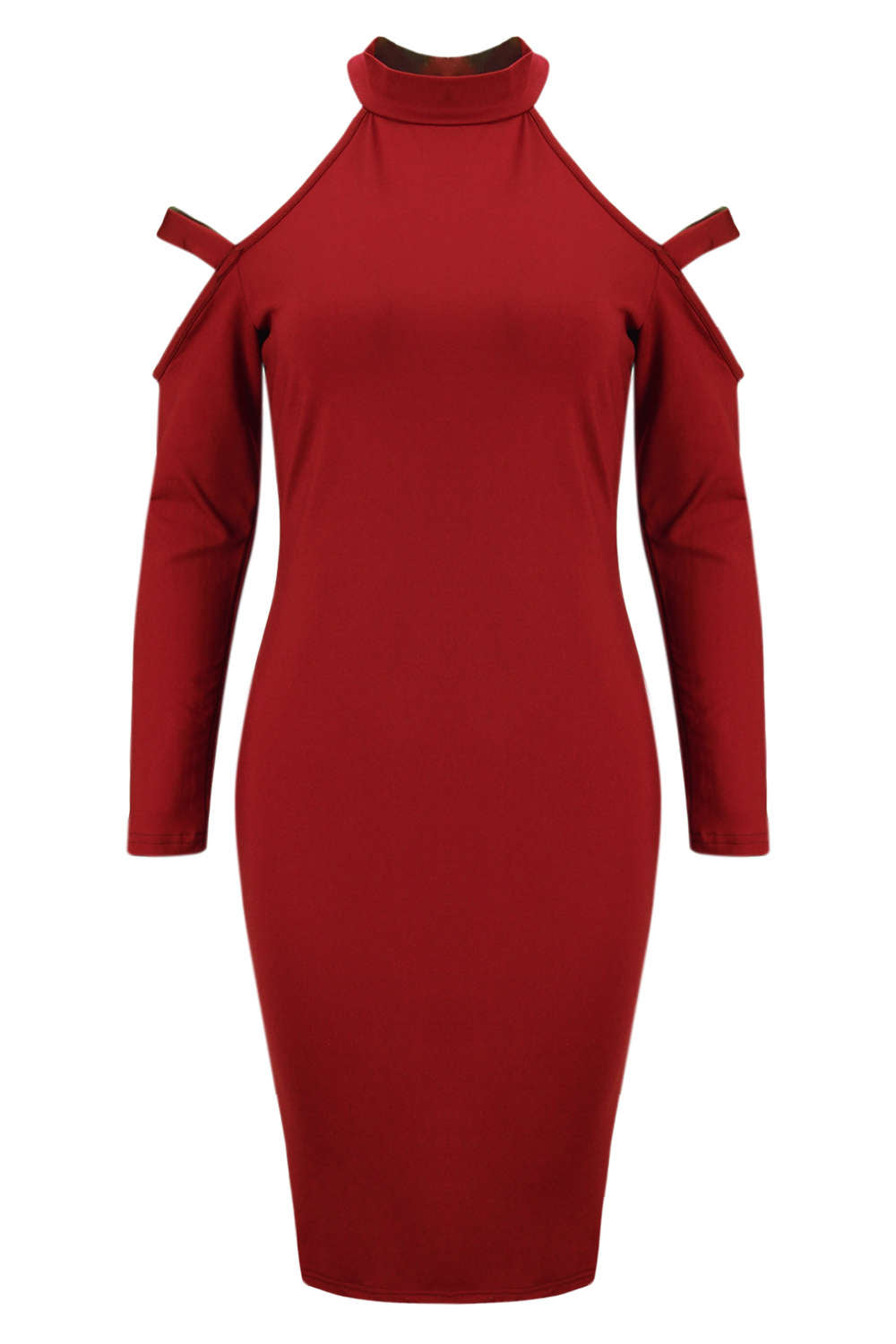 Iyasson Womens Sexy Long Sleeve Cold Shoulder Bodycon Club Dresses