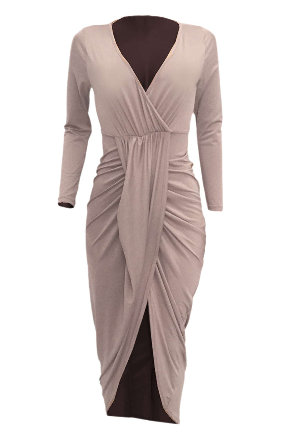 Iyasson Womens Deep V Neck Bodycon Wrap Dress