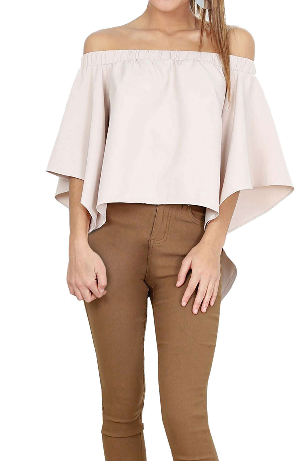 Iyasson Women's Off Shoulder Casual Strapless Blouses