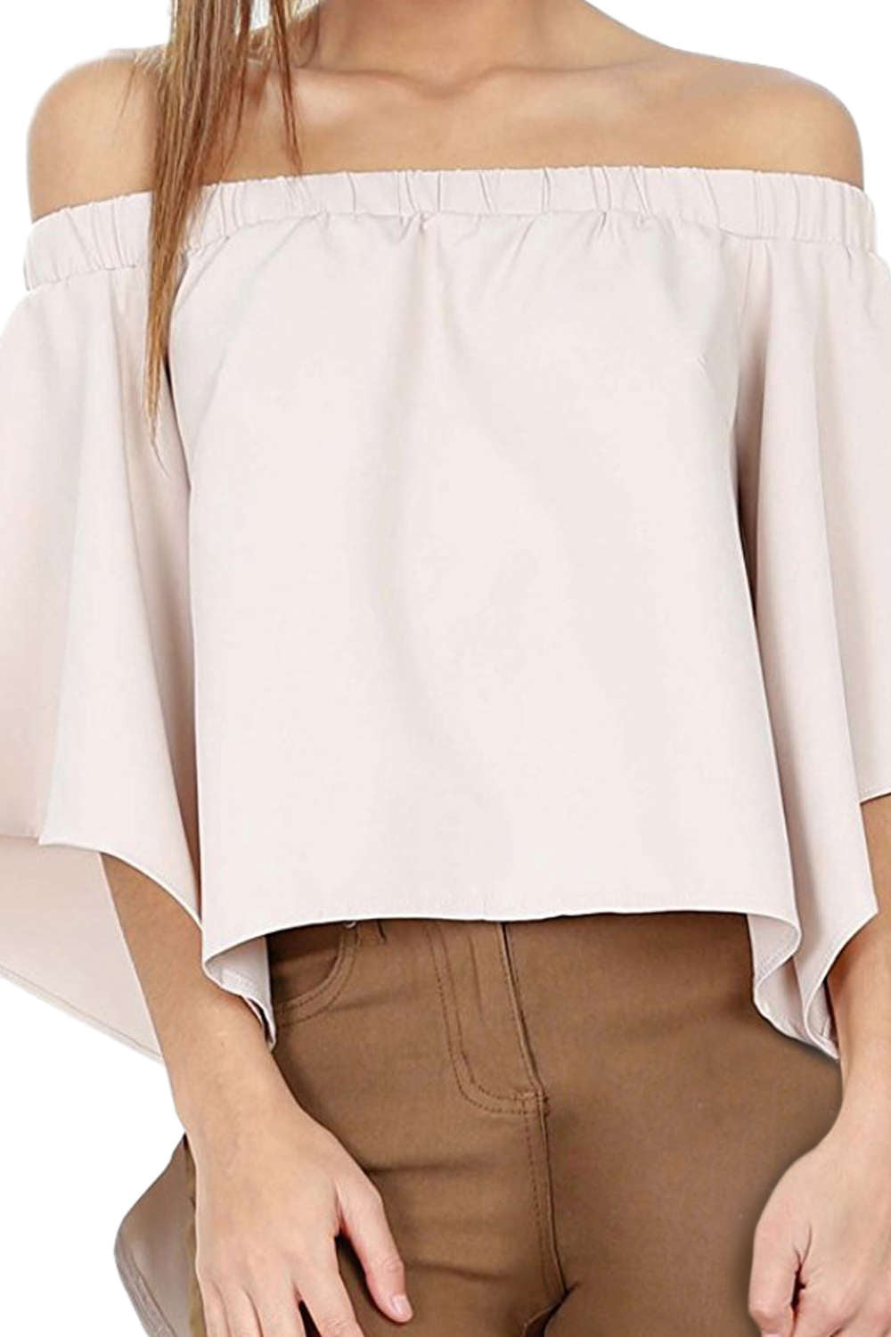 Iyasson Women's Off Shoulder Casual Strapless Blouses