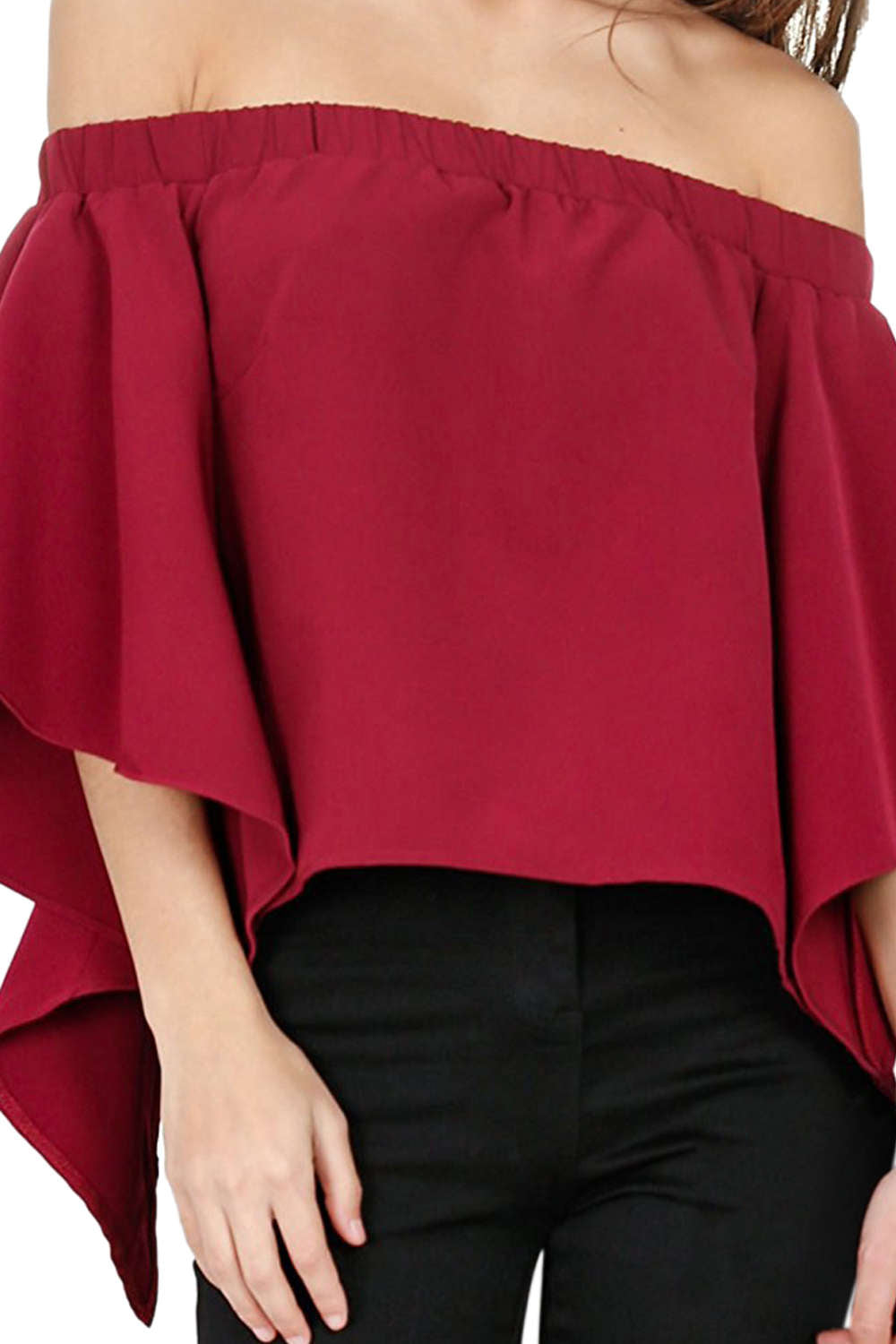 Iyasson Women's Off Shoulder Casual Strapless Blouses