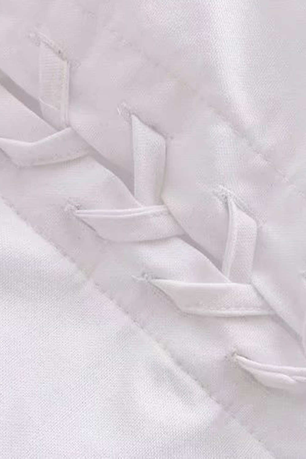 Iyasson Retro Frill Edge Short Sleeve Lace-up Fitted Top