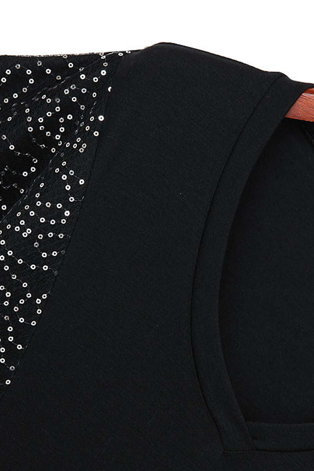 Iyasson Sequin Embellishment V-neck T-Shirt Dress