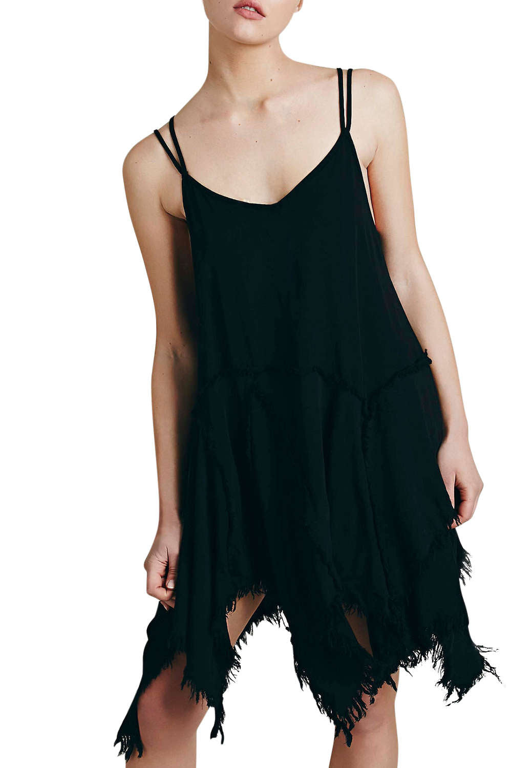 Iyasson Tassel & Asymmetric Hem Midi Sundress