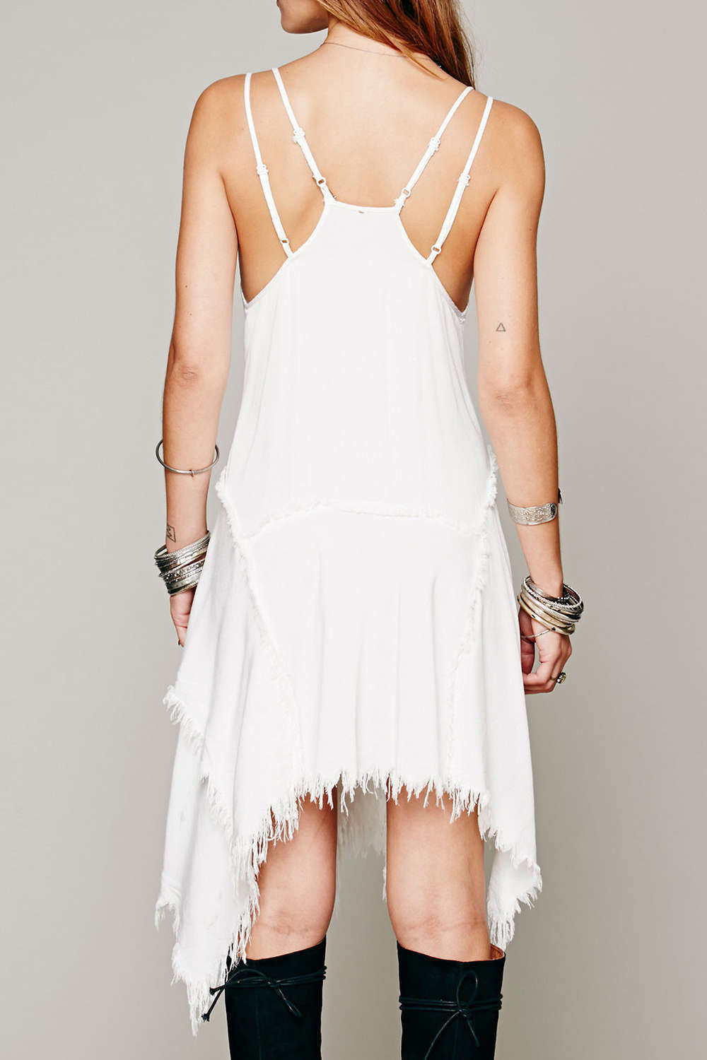 Iyasson Tassel & Asymmetric Hem Midi Sundress