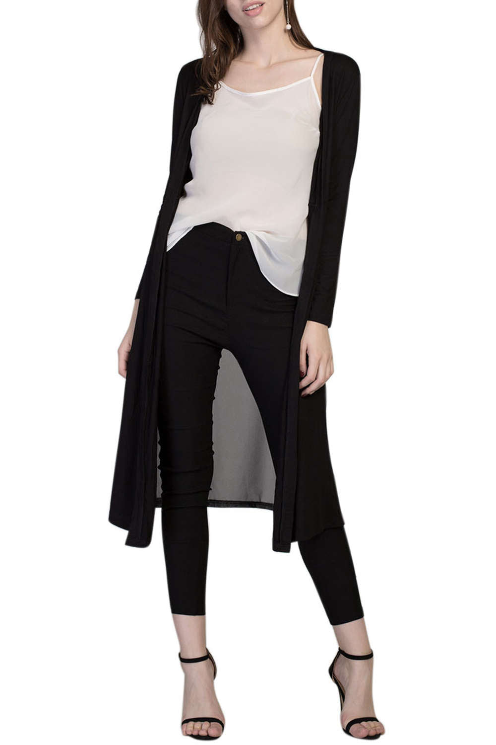 Iyasson Long Sleeve Chiffon Kimono Cardigan