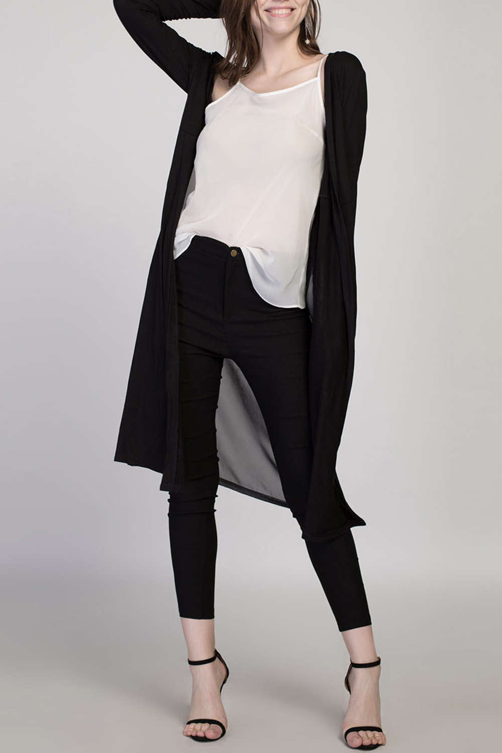 Iyasson Long Sleeve Chiffon Kimono Cardigan