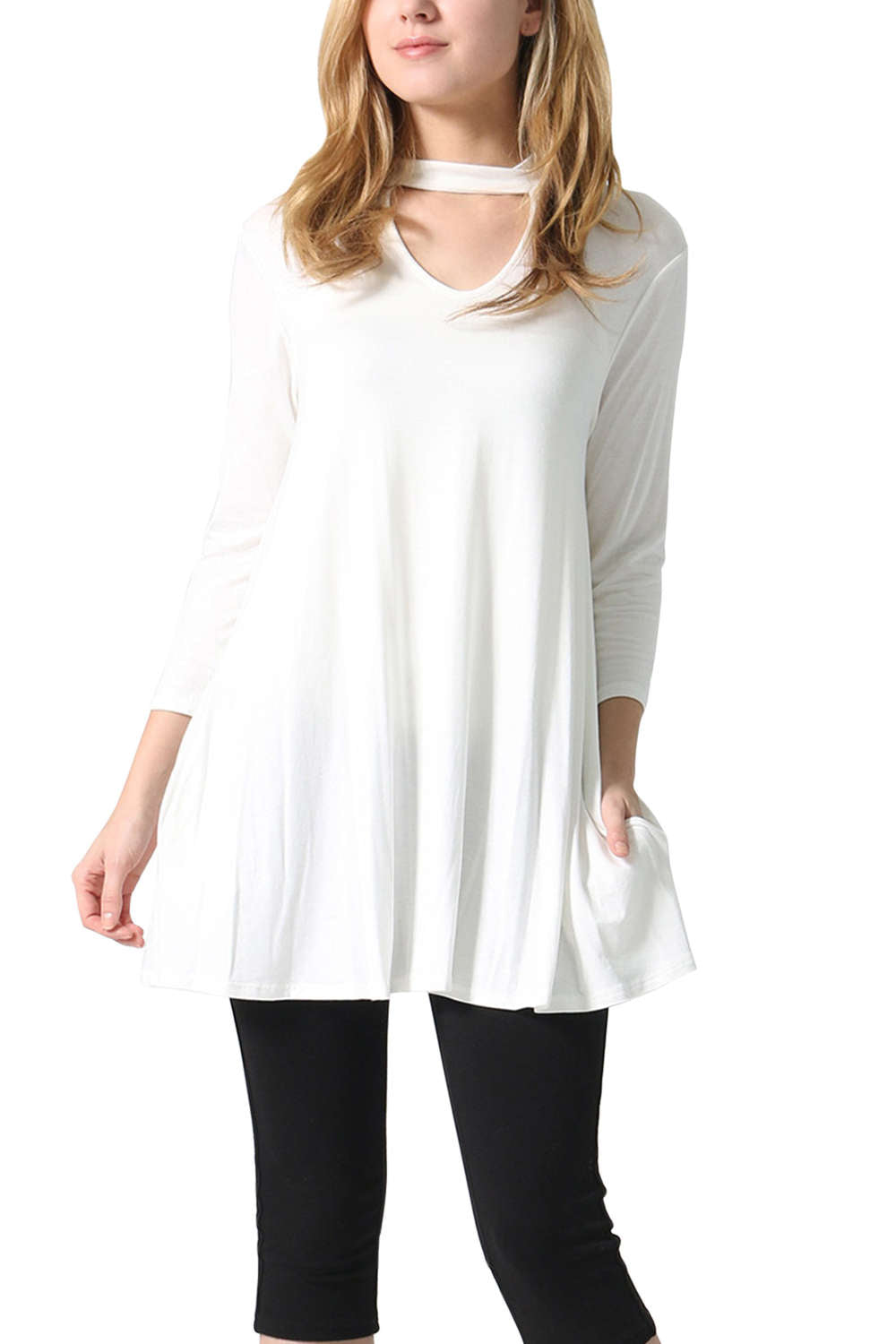 Iyasson Women's High Neck Tunic Dress