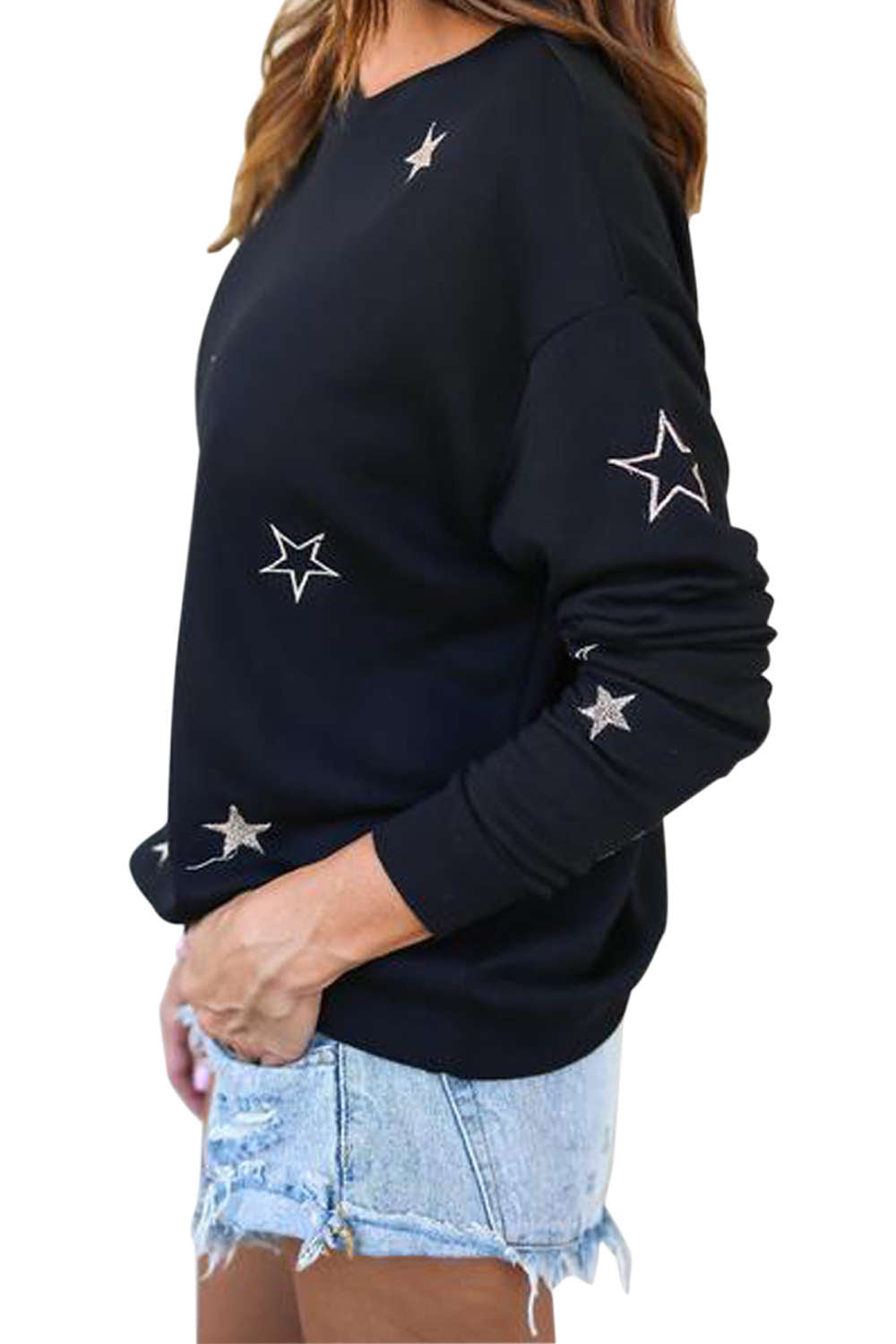 Iyasson Star Print Relaxed Fit Sweater