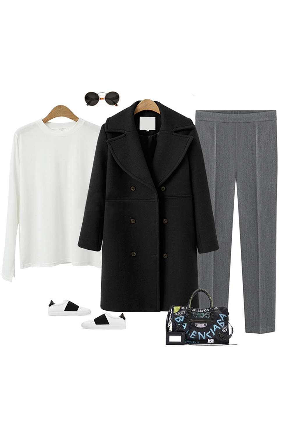 Iyasson Solid Lapel Long Woolen Coat