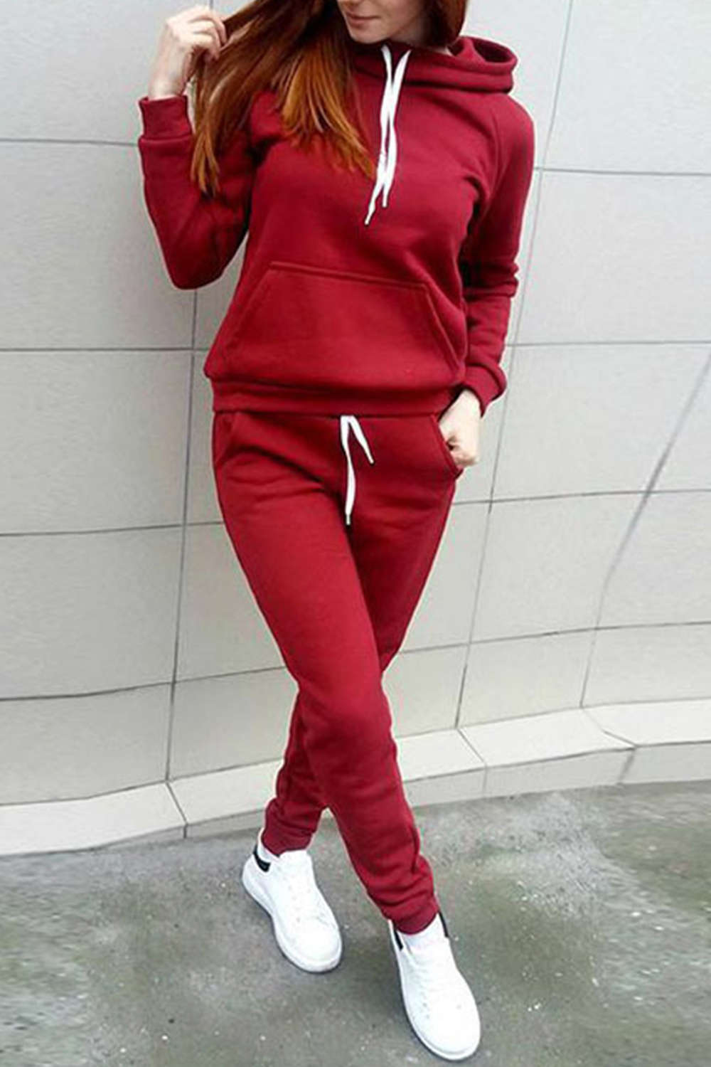 Iyasson Basic Hooded Sweater and Jogger Set