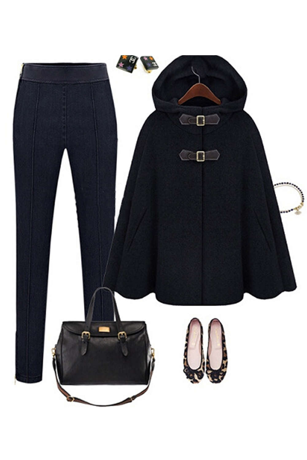 Iyasson Solid Loose Fit Cape