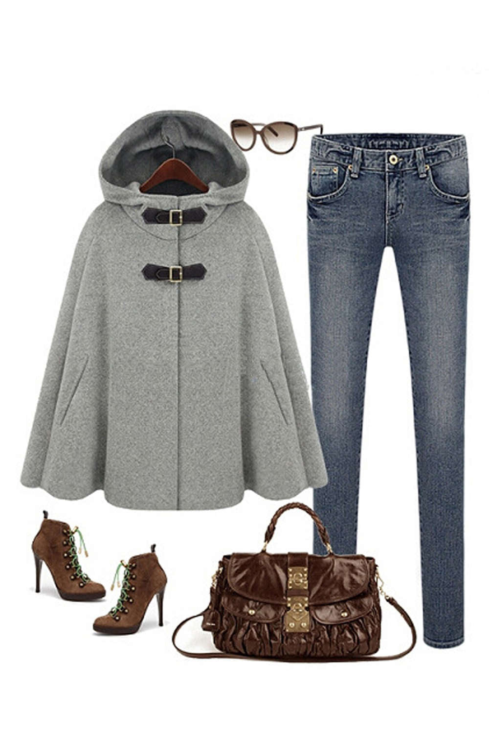 Iyasson Solid Loose Fit Cape
