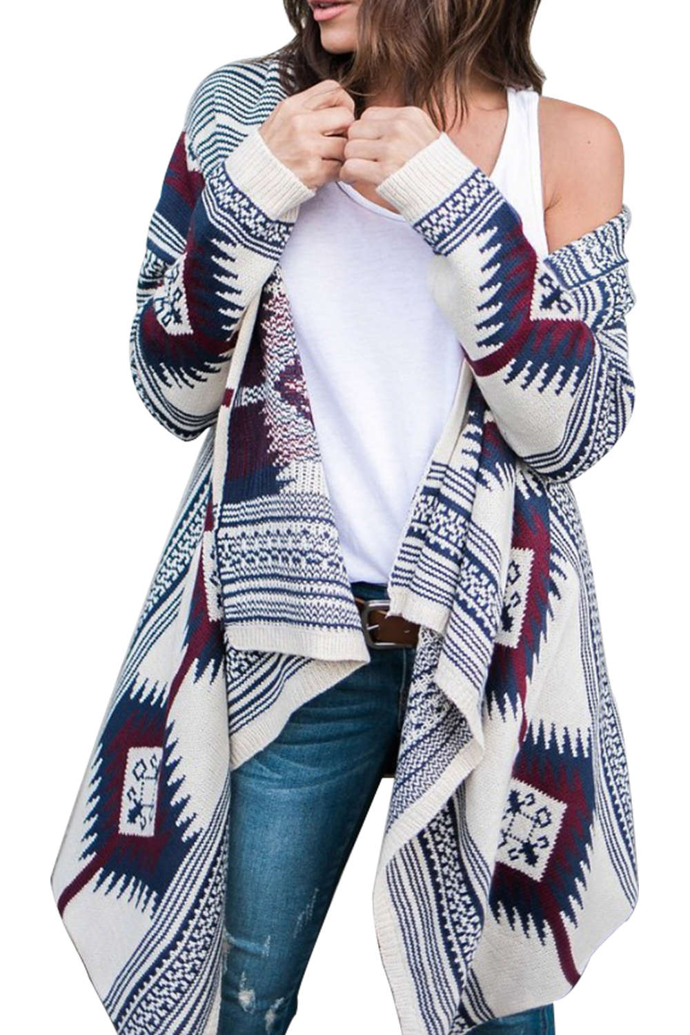 Iyasson Geometric Pattern Cardigan